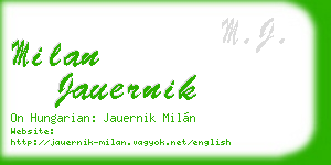 milan jauernik business card