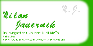 milan jauernik business card